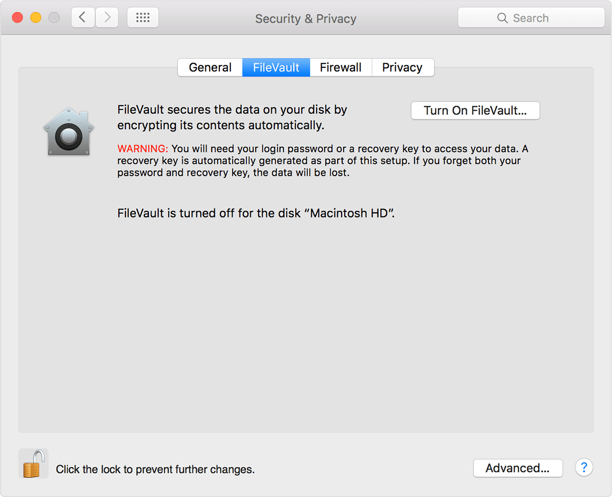 passoword requirement for photo vault on mac